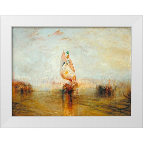 The Sun of Venice going to Sea White Modern Wood Framed Art Print by Turner, William