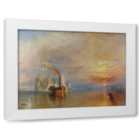 The Fighting Temeraire White Modern Wood Framed Art Print by Turner, William