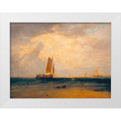 Tide Setting In White Modern Wood Framed Art Print by Turner, William