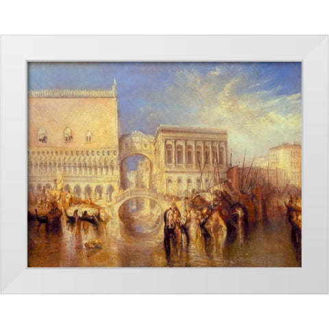 Venice - the Bridge of Sighs White Modern Wood Framed Art Print by Turner, William