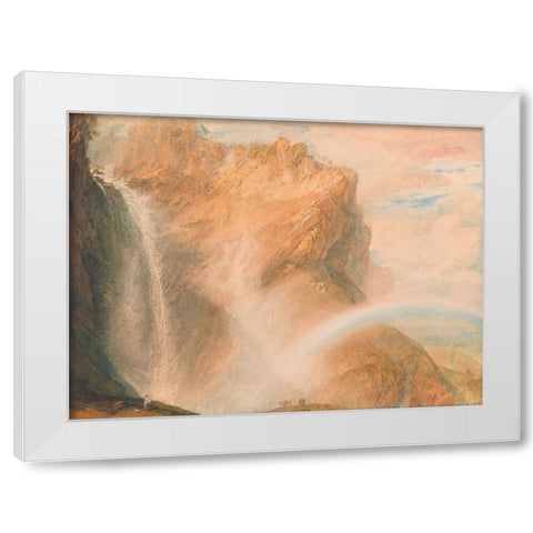Upper Fall of the Reichenbach, Rainbow White Modern Wood Framed Art Print by Turner, William
