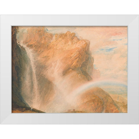 Upper Fall of the Reichenbach, Rainbow White Modern Wood Framed Art Print by Turner, William