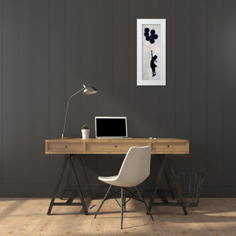 West Bank Wall, Palestine (graffiti attributed to Banksy) White Modern Wood Framed Art Print by Anonymous (attributed to Banksy)