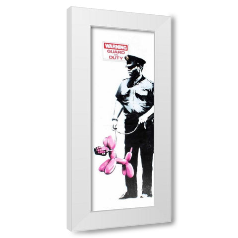 Los Angeles (graffiti attributed to Banksy) White Modern Wood Framed Art Print by Anonymous (attributed to Banksy)