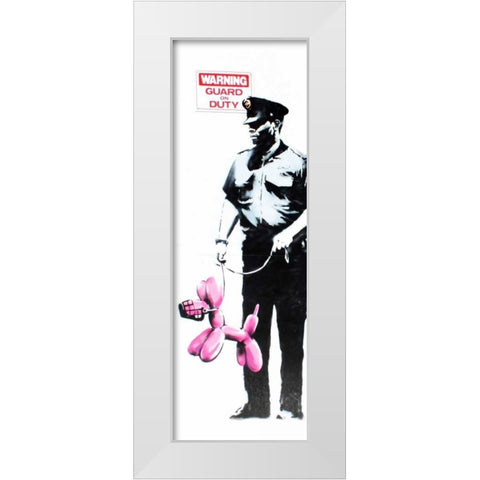 Los Angeles (graffiti attributed to Banksy) White Modern Wood Framed Art Print by Anonymous (attributed to Banksy)