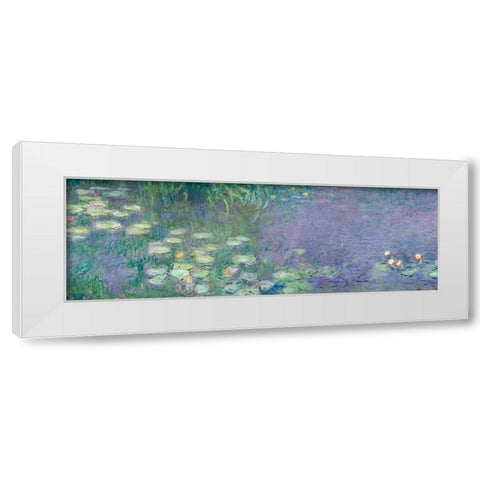 Morning I White Modern Wood Framed Art Print by Monet, Claude