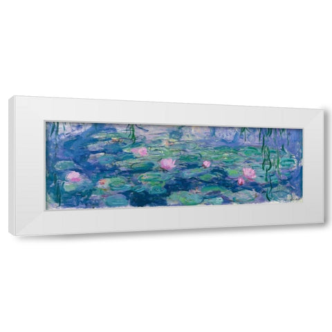 Waterlilies White Modern Wood Framed Art Print by Monet, Claude