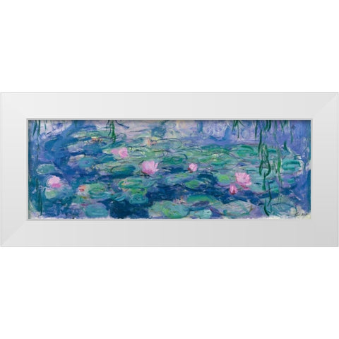 Waterlilies White Modern Wood Framed Art Print by Monet, Claude