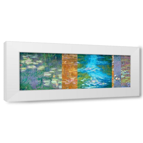 Waterlilies II White Modern Wood Framed Art Print by Monet, Claude