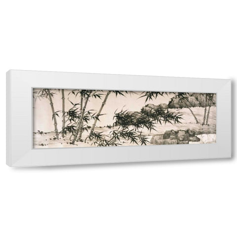 Bamboo under Spring Rain White Modern Wood Framed Art Print by Chang, Xia