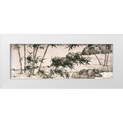 Bamboo under Spring Rain White Modern Wood Framed Art Print by Chang, Xia