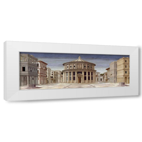 La citta ideale White Modern Wood Framed Art Print by della Francesca, Piero