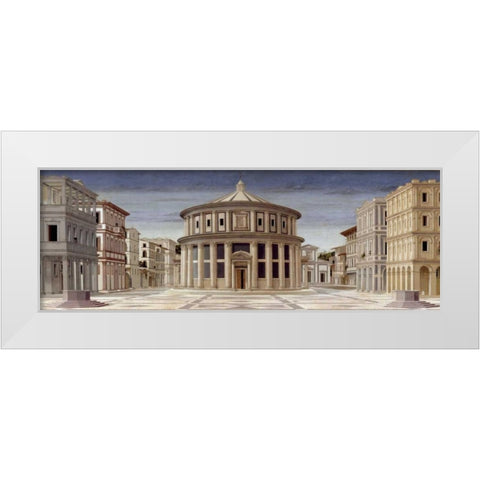 La citta ideale White Modern Wood Framed Art Print by della Francesca, Piero