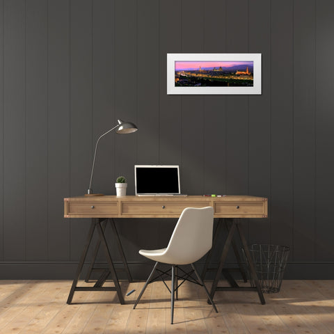 Florence at night White Modern Wood Framed Art Print by Ratsenskiy, Vadim