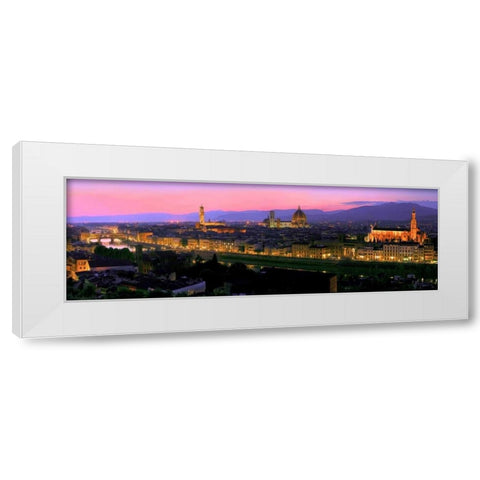 Florence at night White Modern Wood Framed Art Print by Ratsenskiy, Vadim