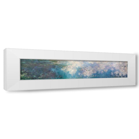 The Water Lilies - The Clouds White Modern Wood Framed Art Print by Monet, Claude