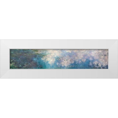 The Water Lilies - The Clouds White Modern Wood Framed Art Print by Monet, Claude