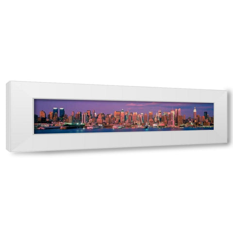 Manhattan Skyline NYC White Modern Wood Framed Art Print by Berenholtz, Richard