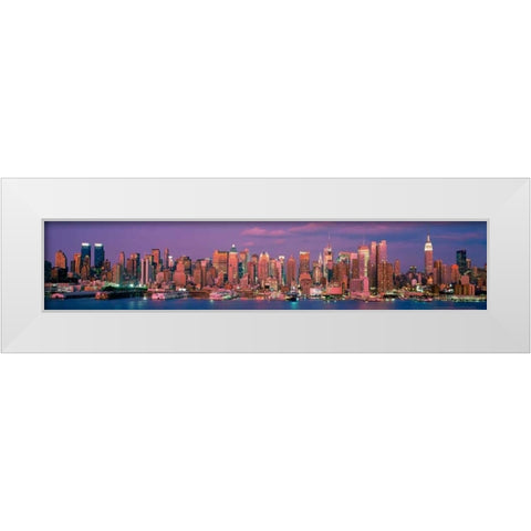 Manhattan Skyline NYC White Modern Wood Framed Art Print by Berenholtz, Richard