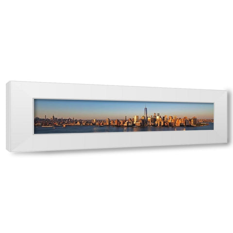 Manhattan and One WTC White Modern Wood Framed Art Print by Berenholtz, Richard