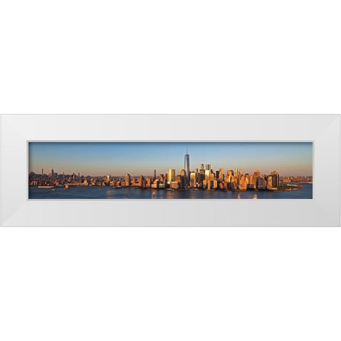 Manhattan and One WTC White Modern Wood Framed Art Print by Berenholtz, Richard
