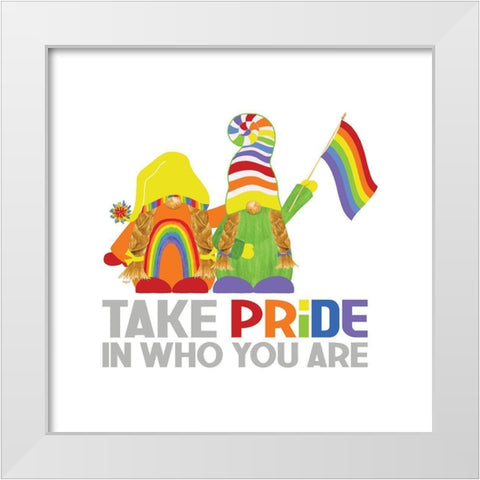 Pride Gnomes IV couple White Modern Wood Framed Art Print by Reed, Tara