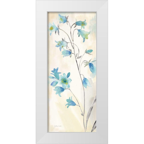 Watercolor Bluebells Panel II White Modern Wood Framed Art Print by Coulter, Cynthia