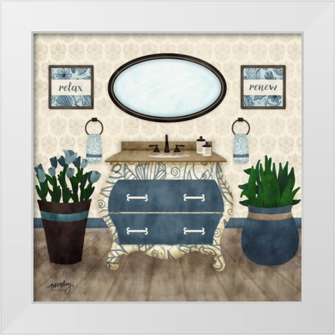 Time to Unwind I    White Modern Wood Framed Art Print by Noonday Design
