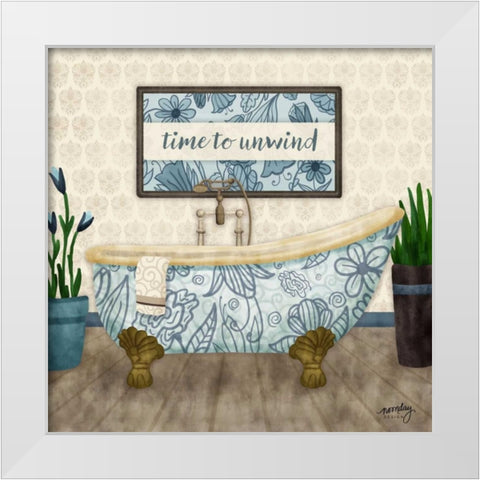 Time to Unwind II   White Modern Wood Framed Art Print by Noonday Design