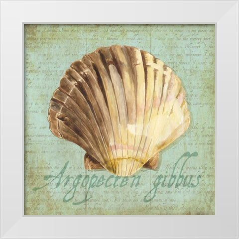 Oceanum Shells Green V White Modern Wood Framed Art Print by Reed, Tara