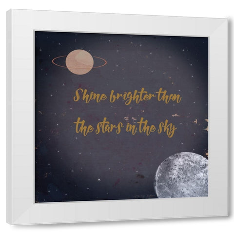 Shine Brighter White Modern Wood Framed Art Print by Kushnir, Tammy