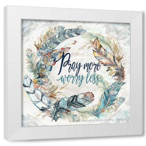 Tribal Feathers Wreath II White Modern Wood Framed Art Print by Tre Sorelle Studios