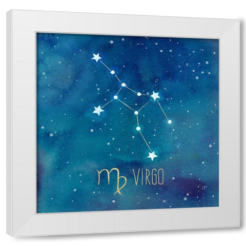 Star Sign Virgo White Modern Wood Framed Art Print by Coulter, Cynthia