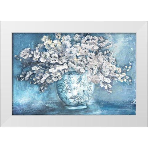 Cherry Blossoms in Chinoiserie Ginger Jar white White Modern Wood Framed Art Print by Tre Sorelle Studios