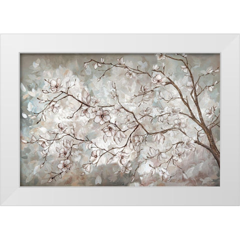 Magnolia Branches Neutral landscape White Modern Wood Framed Art Print by Tre Sorelle Studios