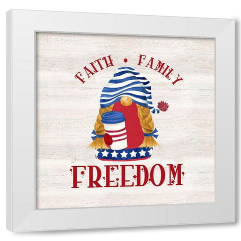 Patriotic Gnomes II-Freedom White Modern Wood Framed Art Print by Reed, Tara