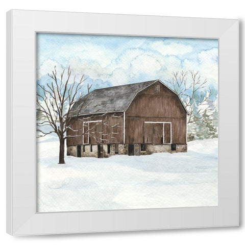 Winter Barn Quilt I White Modern Wood Framed Art Print by Reed, Tara