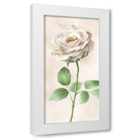Ivory  Roses panel I White Modern Wood Framed Art Print by Wilson, Kelsey