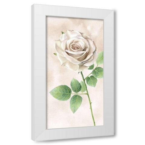 Ivory  Roses panel II White Modern Wood Framed Art Print by Wilson, Kelsey