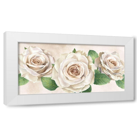 Ivory  Roses landscape I White Modern Wood Framed Art Print by Wilson, Kelsey