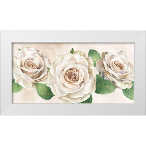 Ivory  Roses landscape I White Modern Wood Framed Art Print by Wilson, Kelsey