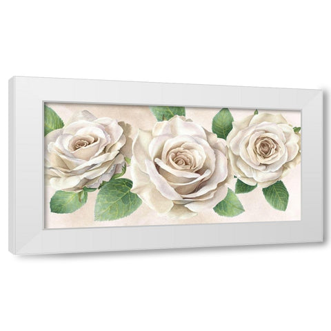 Ivory  Roses landscape II White Modern Wood Framed Art Print by Wilson, Kelsey