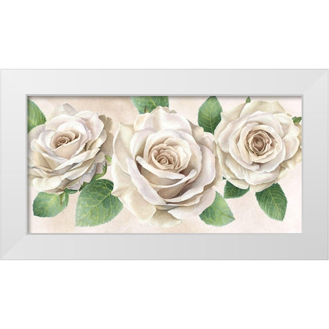 Ivory  Roses landscape II White Modern Wood Framed Art Print by Wilson, Kelsey