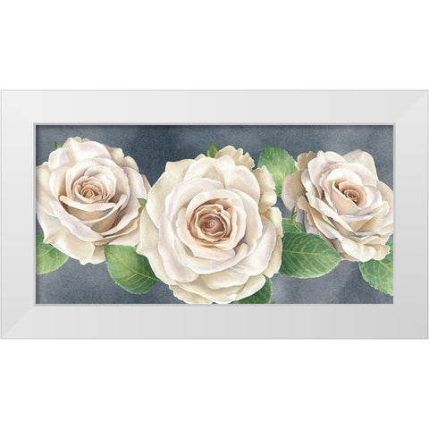 Ivory  Roses on gray landscape I White Modern Wood Framed Art Print by Wilson, Kelsey