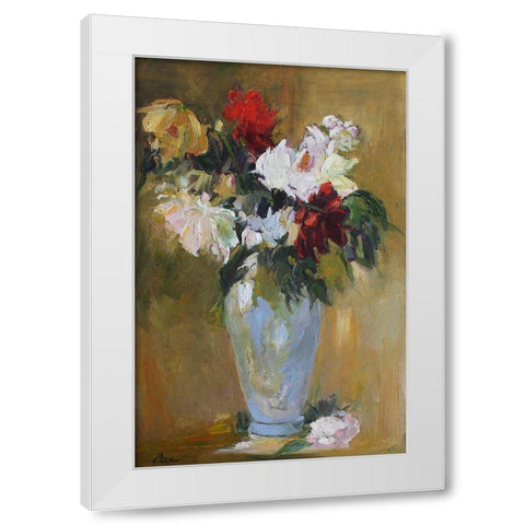 Flower Power Vase White Modern Wood Framed Art Print by Fine, Alexi