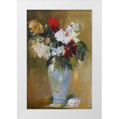 Flower Power Vase White Modern Wood Framed Art Print by Fine, Alexi