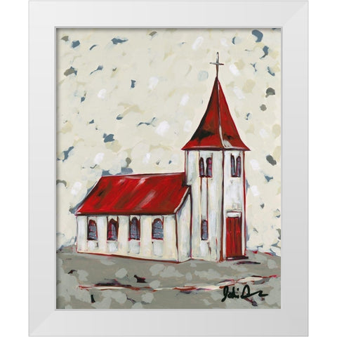 Here is the Church White Modern Wood Framed Art Print by Augustine, Jodi