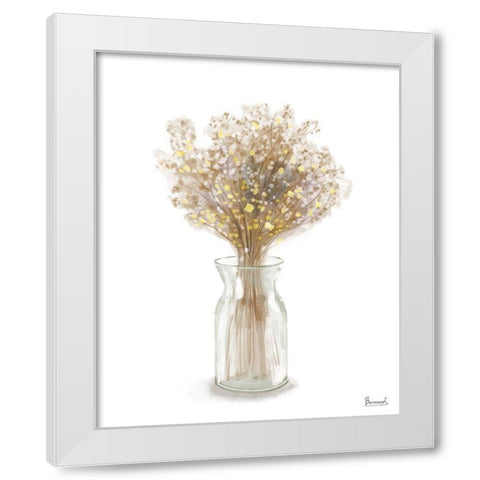 Dried Flower yellow II White Modern Wood Framed Art Print by Bannarot