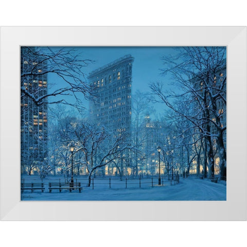 Winter Icon White Modern Wood Framed Art Print by Lushpin, E.