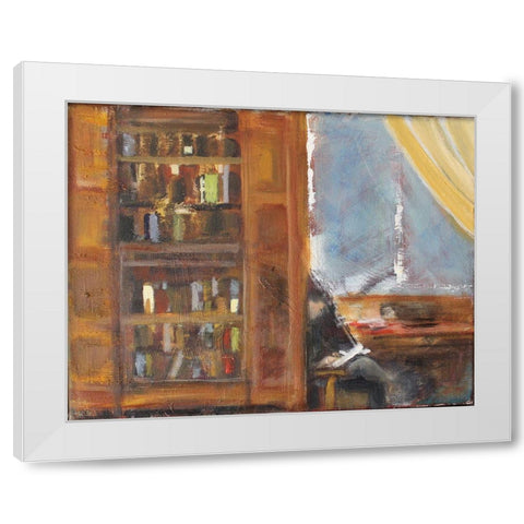 Reading Corner White Modern Wood Framed Art Print by Marie, Susanne